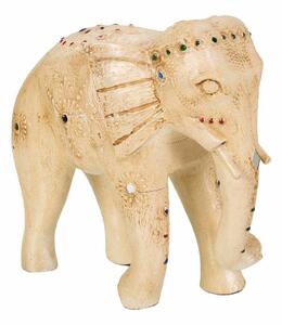 Decorative Figure Alexandra House Living White Mango wood Elephant 11 x 24 x 24 cm