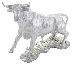 Decorative Figure Alexandra House Living Silver Polyresin Bull 17 x 32 x 43 cm