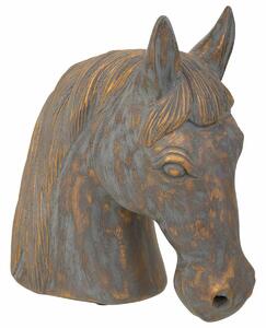 Decorative Figure Alexandra House Living Grey Golden Polyresin Horse 15 x 31 x 31 cm