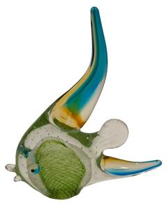 Decorative Figure Romimex Green Glass Fish 18 x 10 x 22 cm