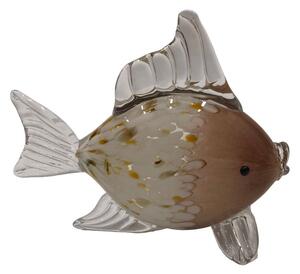 Decorative Figure Romimex Brown Glass Fish 25 x 10 x 20 cm