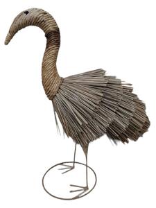 Decorative Figure Romimex Natural Heron 25 x 60 x 25 cm