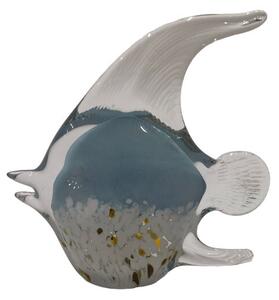 Decorative Figure Romimex Blue Glass Fish 15 x 10 x 15 cm