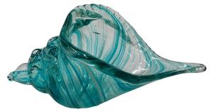 Decorative Figure Romimex Blue Glass Snail 22 x 10 x 12 cm