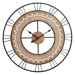 Wall Clock Romimex Black Wood Metal 50 x 50 x 5 cm