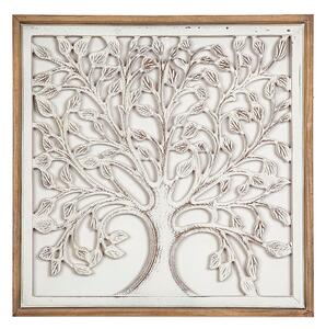 Wall Decoration Romimex White Natural MDF Wood 60 x 60 x 4 cm