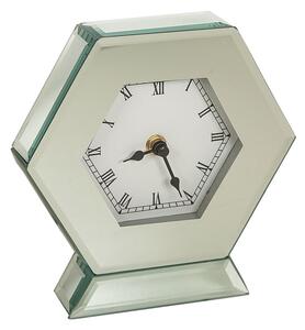 Table clock Romimex Silver Glass 18 x 19 x 6 cm