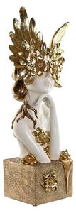 Decorative Figure Home ESPRIT White Golden Lady 20 x 17 x 50 cm