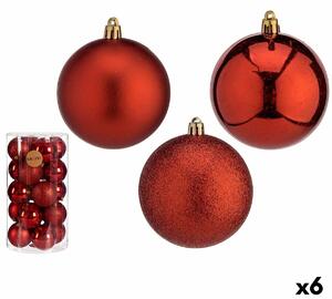 Set of Christmas balls Red Plastic Ø 8 cm (6 Units)