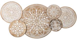 Wall Decoration Alexandra House Living White Natural Metal Circles 130 x 64 x 4,5 cm