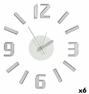 Wall Clock Adhesive Silver ABS EVA Ø 35 cm (6 Units)