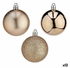 Set of Christmas balls champagne Plastic Ø 6 cm (12 Units)