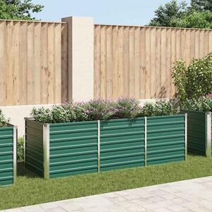 Modenza 240 x 80 x 77cm Garden Galvanised Steel Planter in Green