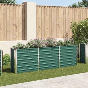 Modenza 240 x 40 x 77cm Garden Galvanised Steel Planter in Green