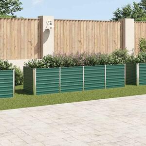Modenza 320 x 80 x 77cm Garden Galvanised Steel Planter in Green