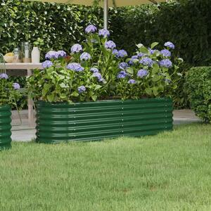 Modenza Oval 152 x 40 x 36cm Garden Galvanised Steel Planter in Green