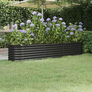 Modenza Oval 224 x 40 x 36cm Garden Galvanised Steel Planter in Anthracite