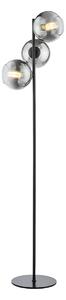 Dar Lighting Lycia 3 Light Floor Lamp In Matt Black With Smoked Ombre Glass LYC4922