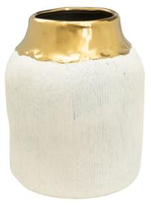 Vase Romimex White Golden Porcelain 23 x 27 x 23 cm