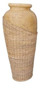 Floor vase Romimex Brown Rattan Terracotta 30 x 80 x 30 cm