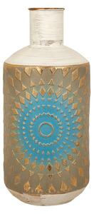 Vase Romimex Blue White Golden Metal Star 20 x 45 x 20 cm