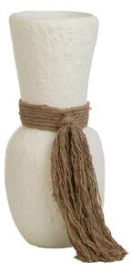 Vase Romimex White Ceramic Rope 15 x 40 x 15 cm