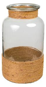 Vase Romimex Brown Transparent Jute Glass 20 x 36 x 20 cm