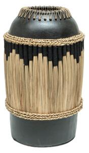 Vase Romimex Black Natural Ceramic Natural Fibre 27 x 40 x 27 cm