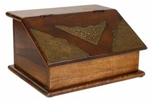 Jewelry box Alexandra House Living Dark brown Brass Mango wood 19 x 13 x 24 cm