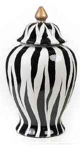 Tibor Romimex White Black Porcelain Striped 17 x 31 x 17 cm