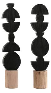 Decorative Figure Home ESPRIT Brown Black Abstract Modern 15 x 9 x 64 cm (2 Units)