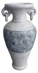 Vase Romimex White Grey Terracotta 28 x 60 x 28 cm With handles