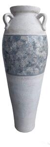 Floor vase Romimex White Grey Terracotta 34 x 100 x 34 cm With handles