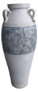 Floor vase Romimex White Grey Terracotta 32 x 80 x 32 cm With handles