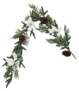 Christmas garland Romimex White Brown Green Polyethylene Flowers 20 x 150 x 20 cm