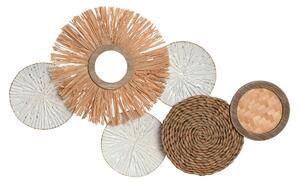 Wall Decoration Home ESPRIT White Natural Circles 70 x 5,5 x 43 cm