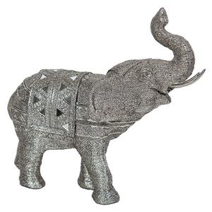 Decorative Figure Romimex Silver Elephant 31 x 28 x 11 cm