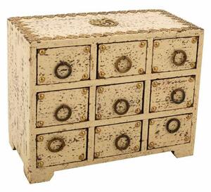 Jewelry box Alexandra House Living Cream Mango wood 10 x 16 x 20 cm 9 drawers