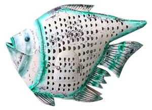 Wall Decoration Romimex Green Beige Fish 63 x 49 x 8 cm