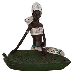 Decorative Figure Romimex Brown African Woman 20 x 19 x 20 cm