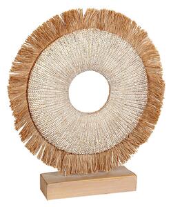 Decorative Figure Romimex Beige Natural 8 x 40 x 36 cm With tassles Disco