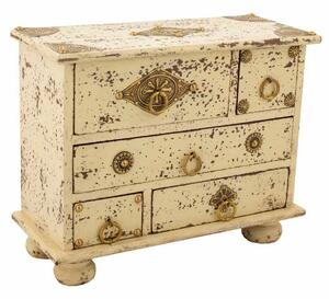 Jewelry box Alexandra House Living Cream Mango wood 10 x 19 x 24 cm 5 drawers