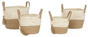 Basket set Home ESPRIT Natural Light brown Jute Modern 40 x 40 x 41 cm