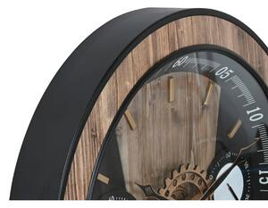 Wall Clock Home ESPRIT Black Natural Crystal Iron 60 x 8 x 60 cm