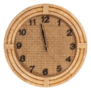 Wall Clock Romimex Brown wicker Fir wood MDF Wood 46 x 46 x 6 cm