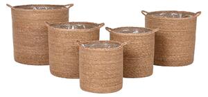 Basket set Home ESPRIT Natural Natural Fibre 37 x 37 x 41 cm (5 Pieces)