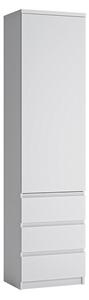 Fank Tall Narrow 1 Door 3 Drawer Storage Cabinet In Alpine White