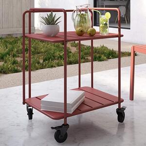 Necton Penelope Metal Serving Cart In Persimmon Red