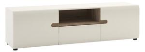 Cheya High Gloss Wide TV Stand In White And Truffle Oak