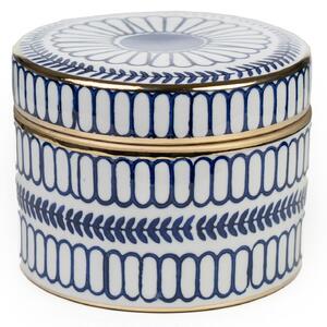 Decorative box Romimex Blue White Porcelain 18 x 13 x 18 cm